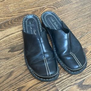 Joseph Seibel Black Slip On Low Heel Shoes Clogs